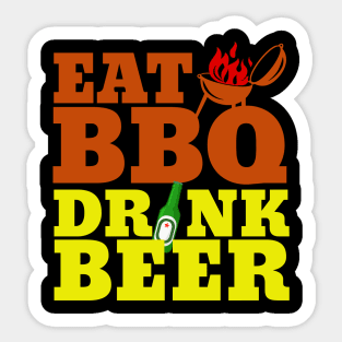 Eat BBQ Drink Beer Sticker